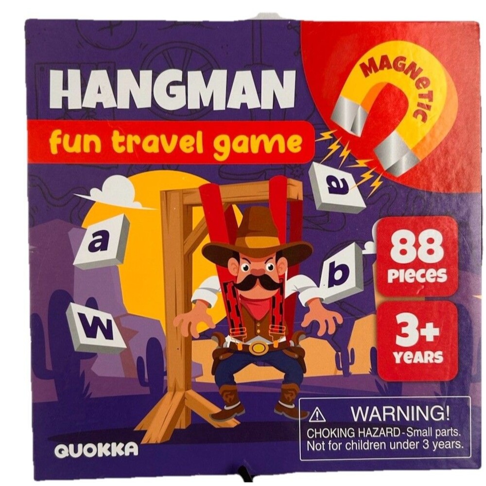 Quokka Magnetic Hangman Travel Game 88 Pieces Kids Educational Word Game